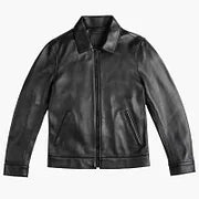 Blouson en cuir noir classique pour homme