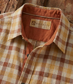 Chemise à Carreaux Beige & Ocre – Édition Estivale