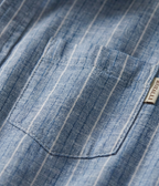 Chemise Rayée Bleu Ciel en Lin-Coton – Coupe Décontractée