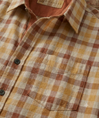 Chemise à Carreaux Beige & Ocre – Édition Estivale